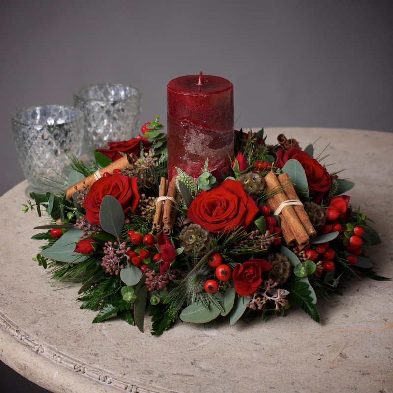 Scented Candle Arrangement Red