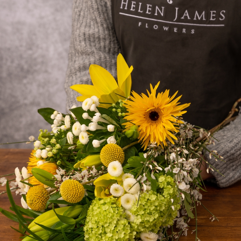 Yellow & White Florist Choice Hand tied
